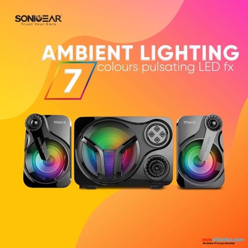 SONICGEAR TITAN 3 BTMI USB BLUETOOTH PORTABLE MUSIC SYNCHRONIZED LIGHT DISPLAY SPEAKER (1Y)